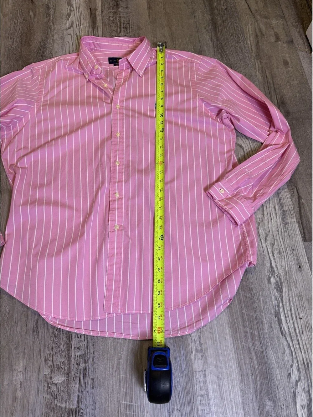Polo Ralph Lauren Men XL Classic Fit Striped Button Down Shirt Pink White Cotton